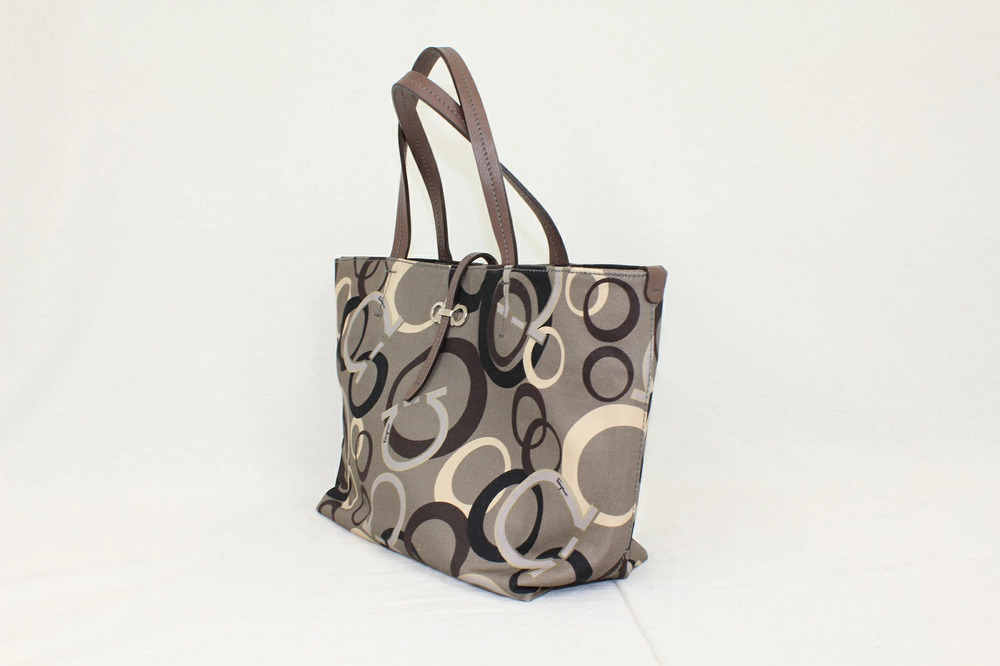 Salvatore Ferragamo Shoulder Tote Gancini Brown Bag Brown